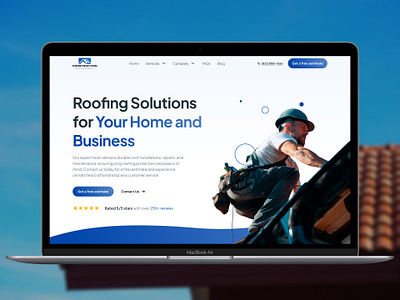 Roofing Company Website animation branding construction design hero hero banner illustration roof roofing ui ux web