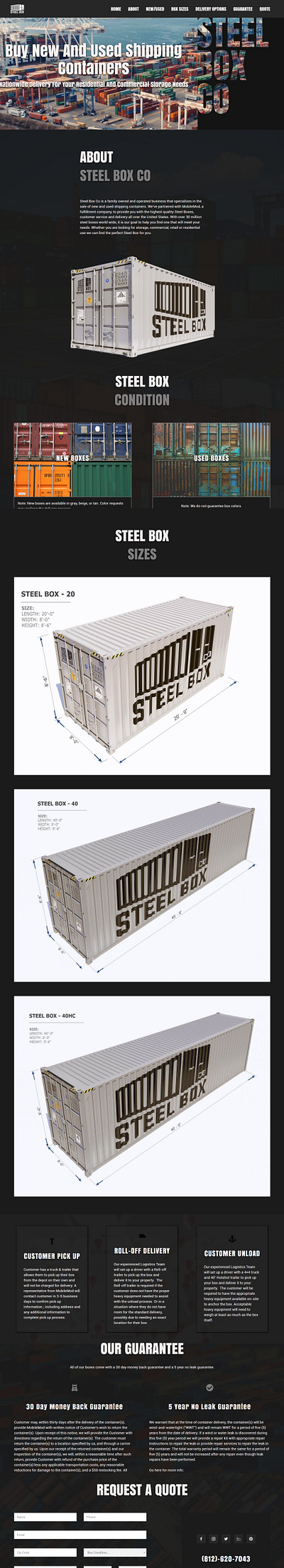 Steel Box containersupply custom website design ecommerce elementor pro elementor website landing page pro plugin responsive website shippingcontainers steelcontainers web design web development wordpress wordpress website