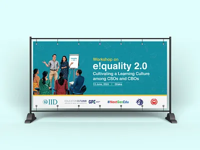 Workshop Branding: E!quality 2.0 backdrop design banner design branding design conference branding corporate event branding event branding event design folder design ngo branding notepad design rollup banner stationary design workshop branding x banner design