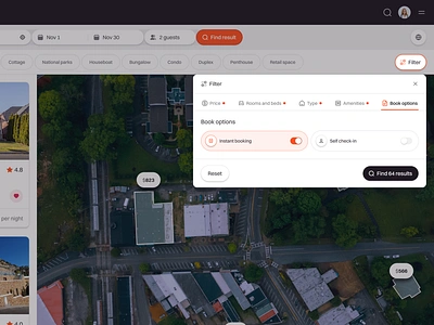 Teraluxe: SaaS Dashboard Real Estate Web App - Book Options 🛄 airbnb book options chart component dashboard design filter house modal product design property real estate saas ui ui component ui design uiux ux web app web design