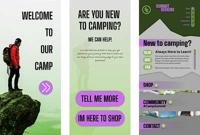 SUMMIT SEEKRS - UX Project app camping design graphic design ui ux