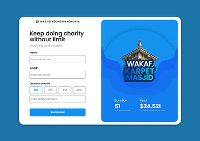 Donation Page Waqf graphic design ui