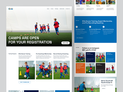 SF Youth - Sport Website athletic association club membership coaching programs football league popular product design sport training sport website sports camps sports club sports events sports facilities sports training training sessions ui ux youth leagues youth sports