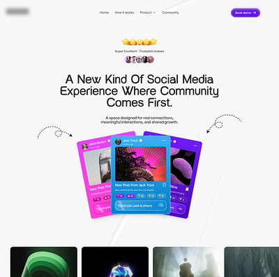 Creative Website For Community Driven Social Media App design figma landing page software ui website