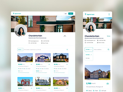 Agents Vault Website branding design landing page real estate ui ux web design website