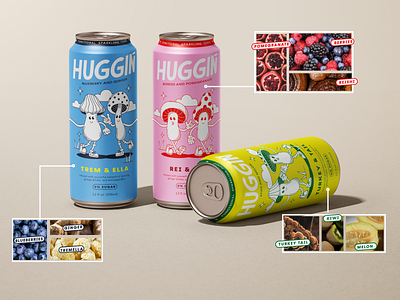 Huggin - Packaging Design 60svibes 70svibes beveragedesign branding design firstshot graphic design illustration naming packaging packagingagency packagingdesign packaginginspiration sustaintablepackaging visualidentity wellnesspackaging wellnesstrends