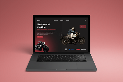 Motorill - Motorbike ride test web landing page ui ux webpage