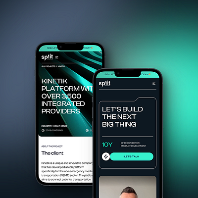 Digital Agency Mobile Design | Split Creatives graphic design ui