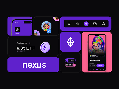 Nexus® — NFT Marketplace app design graphic design interface design landing page mobile app stylescape ui ux uxui design web design