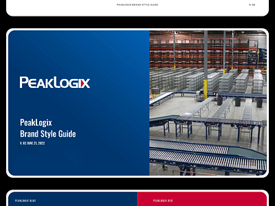 PeakLogix Brand Guidelines brand book brand guidelines brand identity brand manual brand standards branding design guidelines design systems efficiency tools graphic design identity design industrial automation inventory management logistics software logistics tech style guide supply chain automation visual identity warehouse solutions warehouse tech