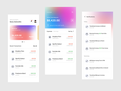 Finance App app creative design finance gradientstyle mobile ui uiux