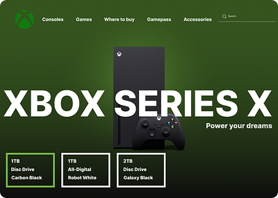 Simple Xbox landing page 3d branding graphic design logo ui