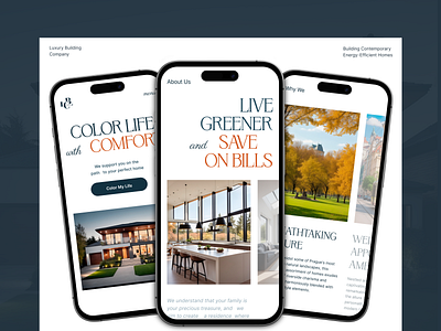 Real Estate Company Website bold typography building company website clean design company website corporate website design desktop interacive design landing page light design mobile version modern website ui ui ux design uiux web design website redesign