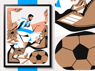 Messi all the pretty colors illustration lionel messi messi mls nathan walker print soccer sports