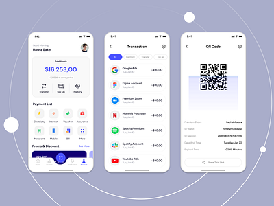 E-wallet app creative design economic mobile ui uiux wallet