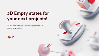 Introducing 3D Empty States for Your Next Projects! blender empty states illustration interface minimal modeling ui