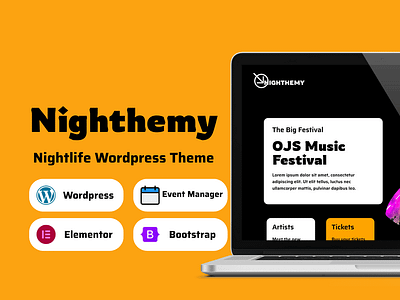 Nighthemy - Wordpress Theme For Nightlife Websites concert concert website design electronic music event website festival festival website graphic design marketing nightclub nightclub festival nightlife techno music wordpress wordpress dev wordpress nightlife wordpress theme wordpress theme design wordpress theme nightlife