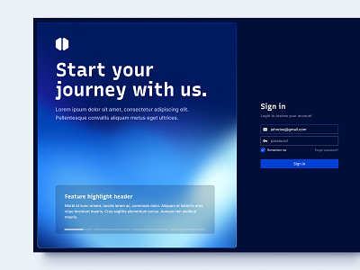 Login Screen: exploration ai artificial intelligence blue dark dreamy futuristic gradient gradient mesh log in login mesh gradient signup ui ux web web design website