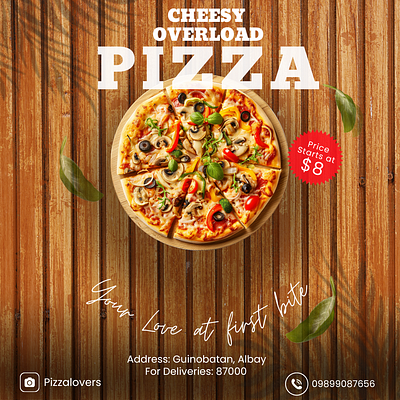 Pizza Product Poster branding graphic design