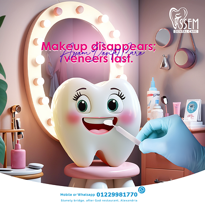 A creative dental design for veneer service. creative ads creative concept creative dental ads creative dental branding company creative dental campaign creative designing agency creative idea dental humour funny concept funny dental funny funny design funny idea make up makeup advertising design makeup concept makeup idea social media design veneer veneer ads