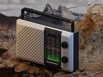 📻 Retro Radio Alpinist 321 3d cinema4d classic radio. gadget isometric retro speaker