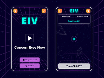 Neon Eye Concern Game App app design game design gamelove graphic design illustration neon thekishanmodi