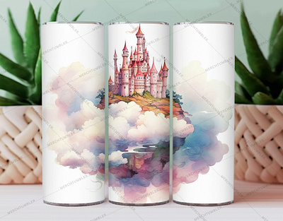 Pink Castle on a Mountain Skinny Tumbler color image custom design art custom tumbler design flower vector illustration meadow tumbler mountain tumbler nature tumbler photography pink tumbler skinny tumbler sublimation tumbler sublimation tumbler warp vector art waterslide tumbler