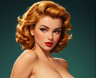 Untitled cute illustration pinup portrait woman