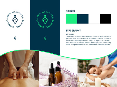 Visual Identity Design - Quiromasaje Alejandro G. branddesign branding design flowohdesign graphicdesign logo logodesign massage spa styleguide visualidentity wellnessbranding