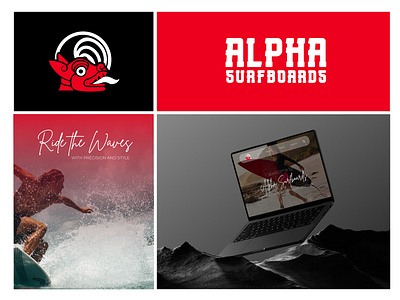 Ride the Waves with Alpha Surfboards branding graphic design logo