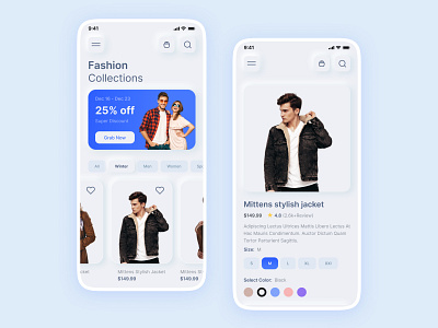 Fashion App Design 2024 aap design app clean fashion men new trend skeuomorphism ui ux white womens