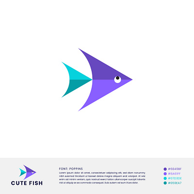 Cute Fish Logo Design ai brand branding clean company cute fish design fish fish logo graphic design graphics illustration illustrator logo logo design minimalist photoshop stationery ui