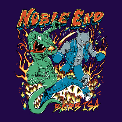 Noble End animation artwork band branding cartoon design graphic design illustration punk snakeman