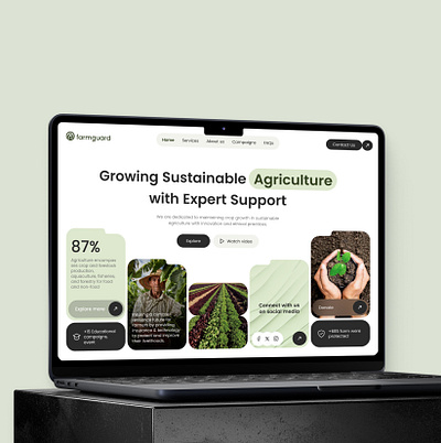 Agriculture Landing Page agriculture agriculture landing page agriculture website animation design figma landing page prototype ui ui design uiux uiux design website design