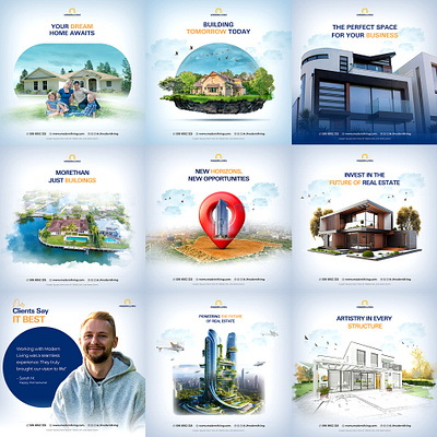 Real Estate Social Media Ads facebook post graphic design poster design real estate