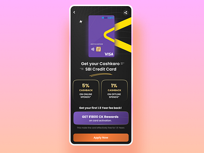 Credit Card Landing Page apply apply now balance banks card cashback credit credit card debit debit card fintech landing page marketing rewards sbi