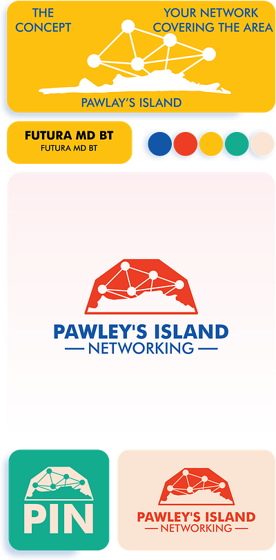 Pawley's Island Networking - Logo Creation creative logo logo logo concept logo creation logo design networking logo pawlays island