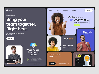 Xpace Collaborate Landing page ui design interface landing landing page landing page ux ui design landingpage ui landings minimal ui uiux ux web web designer web interface webpage website design websites webui webui design