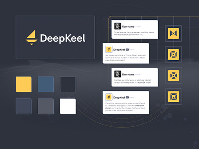 DeepKeel AI Website ai brand identity branding cybersecurity graphic design icon set iconography illustration logo nautical ocean product technology visual design web design