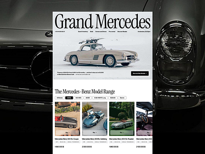 Car eCommerce auto auto salon automobile automotive car company drive home page landing page mercedes popular product trend ui ux vehicle web website design