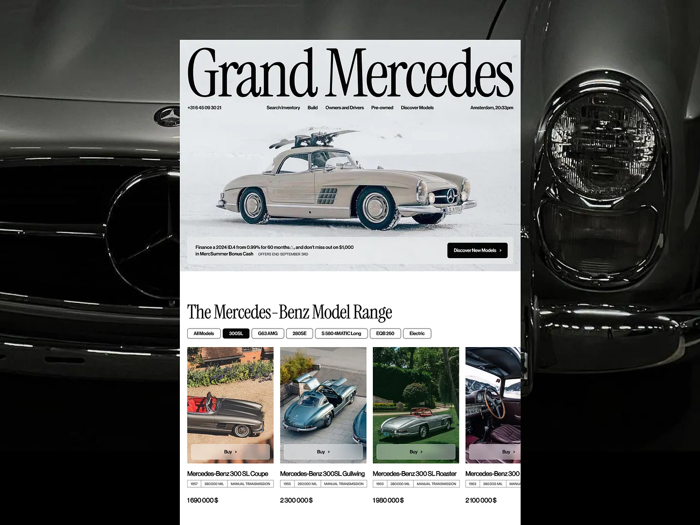 Luxury Automotive Website: Explore the Mercedes-Benz Collection