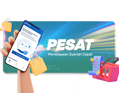 PESAT by PT. Ammana Fintek Syariah 3d advertising animation branding creativeposter graphic design keyvisualdesign ui visualeffect