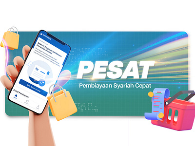 PESAT by PT. Ammana Fintek Syariah 3d advertising animation branding creativeposter graphic design keyvisualdesign ui visualeffect