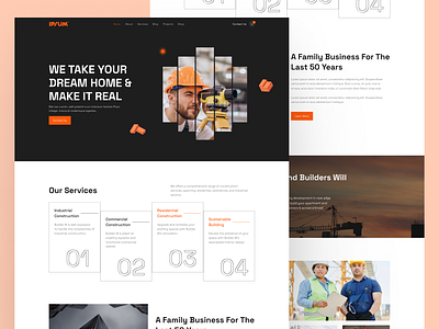 Landing Page Design For Construction - Website Design building design construction company construction industry construction landing page construction solutions construction ui construction ux construction website