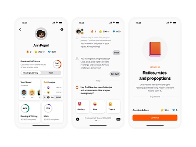 AI SAT Tutor act ai app design duolingo edu education learn sat school test tutor ui ux