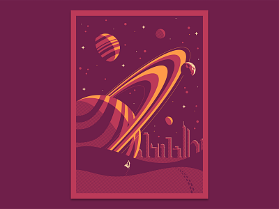 Masterpiece (Cosmic Red) art art direction cosmic design graphic design illustration planets poster scale space universe