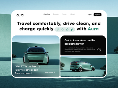 AURA - Electric car 🚘 3d animation app art branding car dashboard design graphic design idea logo motion graphics new ui ui kit ux web