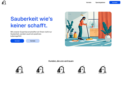 Cleaning Business Landing Page Concept business converting cor design homepage landing page modern optimized simple ui webdesign website