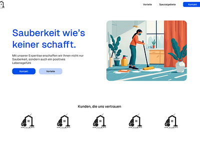 Cleaning Business Landing Page Concept business converting cor design homepage landing page modern optimized simple ui webdesign website