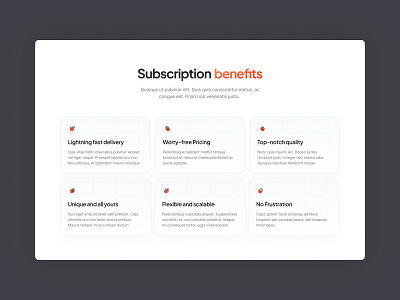 Features section for design and development subscription agency design graphic design typography ui ux